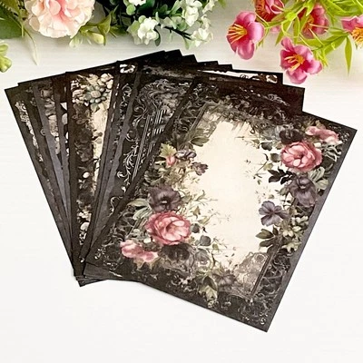 Floral Flower Vintage Style Craft Paper -Junk Journal -Scrapbook Foto 1 de 2