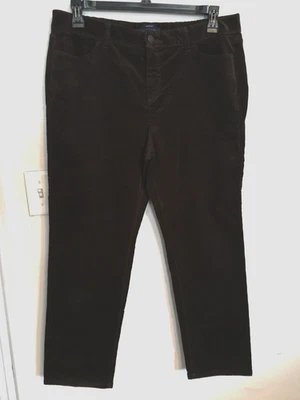 Talbots Womens Pants 16P Petite Brown Corduroy Heritage Chino Pockets Office - Image 1 of 4