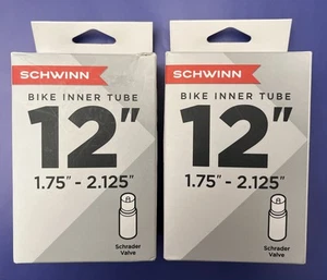 Lot of 2 Schwinn 12" Bike Inner Tubes 1.75"-2.125" Schrader Valve - Picture 1 of 3