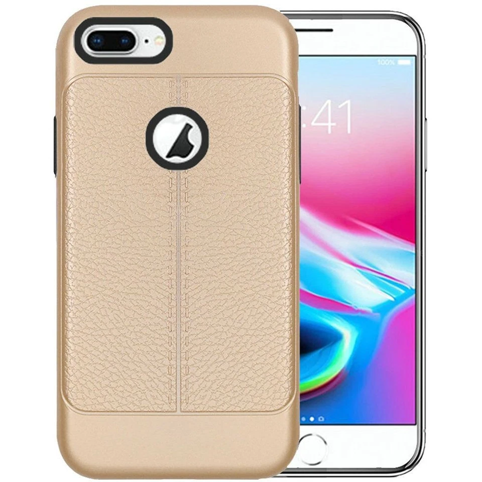 "Funda híbrida de cuero dorado GSA para iPhone 8/7/6/6s Plus - Protección elegante" Foto 1 de 1