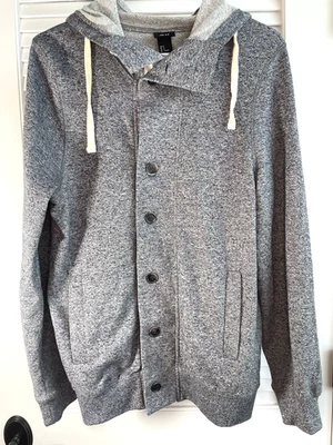 H & M унисекс на пуговицах хлопок легкий с капюшоном куртки размер S цвет серый новый с Ярлыками - Изображение 1 из 4