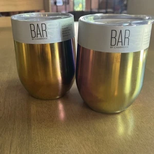 Bicchieri vino Cambridge con coperchio oro arcobaleno 12 oz ciascuno (confezione da 2) nuovi - Foto 1 di 4