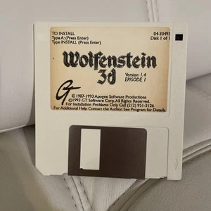 Rare Wolfenstein 3D Version 1.4 Apogee GT Software Episode 1 PC 3.5” Floppy - Picture 1 of 3