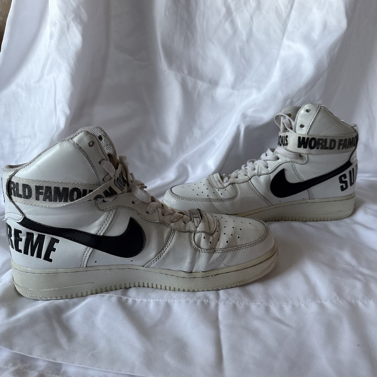 靴 supreme nike airforce1 high 27.5 us9.5 Nike Supreme x Air Force 1 Mid Box Logo - Triple Black for