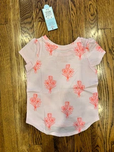Cat and Jack T-Shirt Hellrosa Blumen Mädchen Größe 2T Neu - Bild 1 von 6