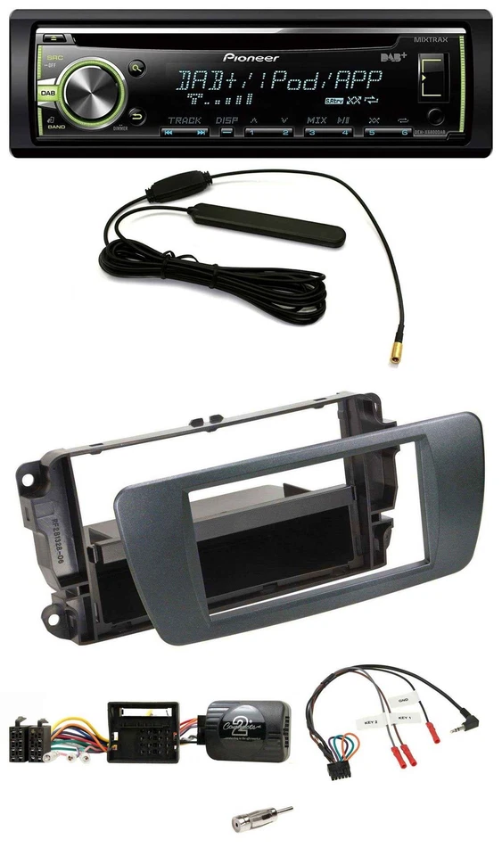 Pioneer MP3 USB CD DAB Lenkrad Autoradio für Seat Ibiza azabacheschwarz - Bild 1 von 4