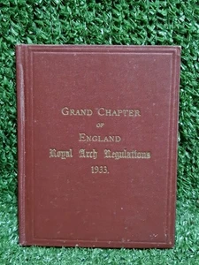 1933 Freemason Masonic Book Royal Arch Regulations Grand Chapter of England - Bild 1 von 8