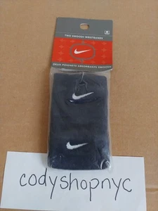 Vintage Nike Two Wristbands Navy with White Swoosh Unisex Yankees NEW AC0009-401 - Picture 1 of 3
