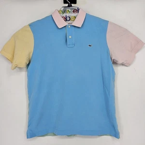 Vineyard Vines Polo Shirt Mens Medium Pastel Whale Preppy Casual Golf Summer - Picture 1 of 9