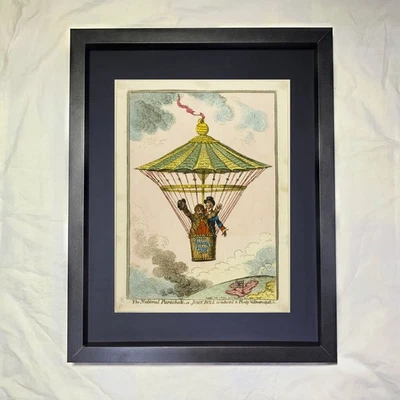 James Gillray "El Paracaídas Nacional" Arte enmarcado personalizado Foto 1 de 3