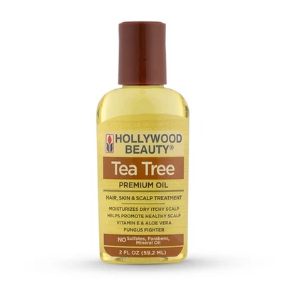 Aceite premium Hollywood Beauty Tea Tree, tratamiento para cabello, piel y cuero cabelludo, 2 fl oz Foto 1 de 4