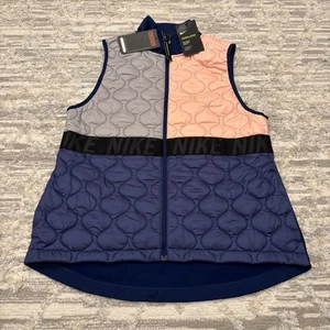 Nike Aerolayer Performance Running Vest Women Medium Full Zip Warm Athletic New - Picture 1 of 19
