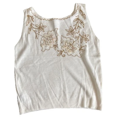 VTG Turbo Orlon Acrylic Knit Sequined Tank Size Med - Image 1 of 4