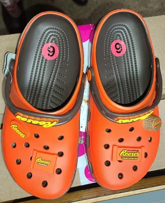 Zueco clásico Crocs Reese's taza mantequilla de maní caramelo naranja talla J6 nuevo 209323-206 Foto 1 de 4