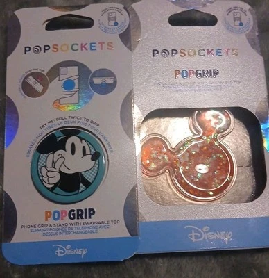 Lot Of 2 PopSockets  PopGrips DISNEY *Classic MikeyMouse Earridescent *Limited - Image 1 of 4