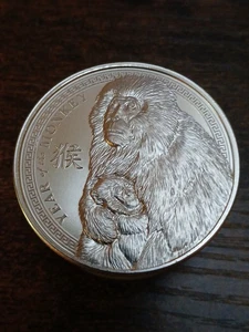 2016 1oz 999 Silber Jahr des Affen Mutter und Kind Medaille von Provident Mint  - Bild 1 von 5