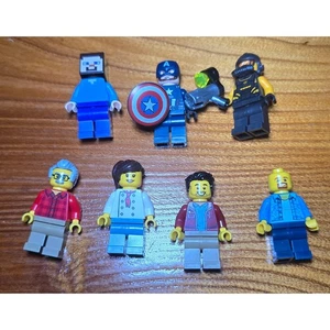 Lotto di 7 minifigure LEGO (Captain America, Minecraft Steve e altri) - Foto 1 di 2