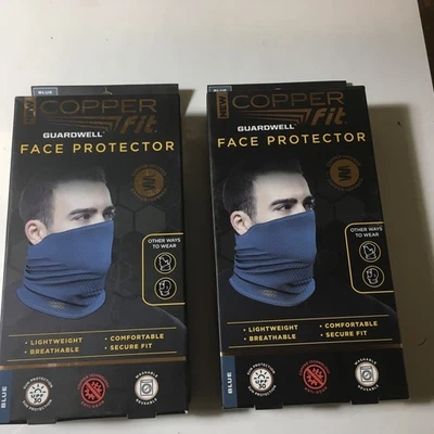 NEW 2 PACK Copper Fit Guardwell Face Protector Blue - Image 1 of 2