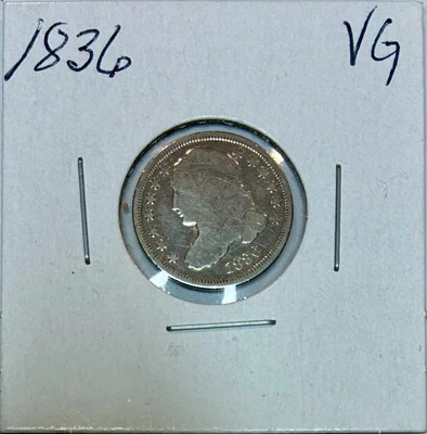 1836 Capped Bust Dime, VG Details, Polished, Scratched Reverse - Image 1 of 2