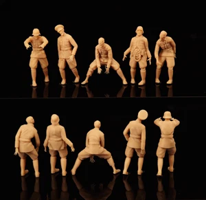 3D Printing 1/72 World War II Soldier Zombie 5 Person Unpainted - Picture 1 of 3