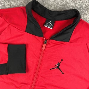 Jordan Dri-Fit Track Jacket Mens M Red Black Full Zip Athletic Training - Picture 1 of 12