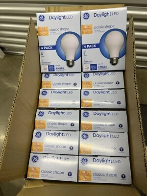 Case Of 48 GE LED Light Bulbs 40 Watts Daylight A19 Bulbs Medium Base Frosted - Image 1 of 2