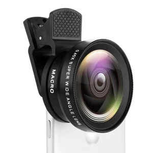 2-in-1 Mobile Phone Lens: 0.45X Wide Angle & 12.5X Macro HD for iPhone/Android - Photo 1 sur 7