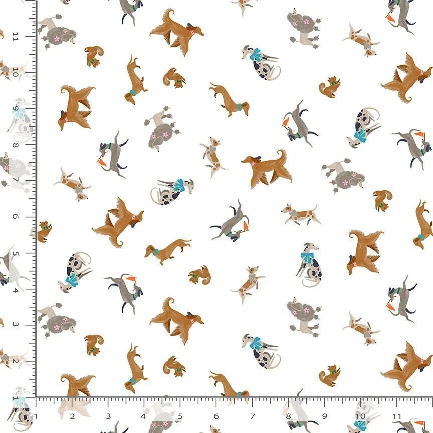 Algodón Perros Animales Caniches Dálmatas Blanco Algodón Tela Estampado por Yarda D759.65 Foto 1 de 1