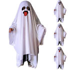 Kid Ghost Cape Costume White Ghost Boys Girls Halloween Fancy Dress Outfit.