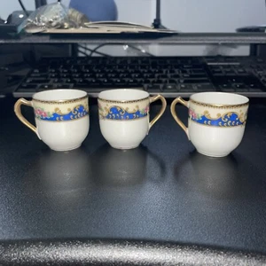 Grands Magasins Chalons Alexandrie Limoges Demitasse Cups Lot Of 3 - Picture 1 of 8