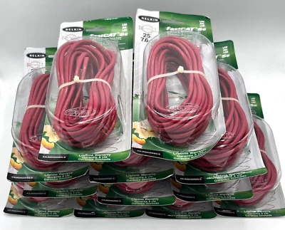 Belkin FastCAT 5e Snagless Ethernet Patch Cable RJ45 Male-Male Red 25 ft 350MHz+ - Image 1 of 4