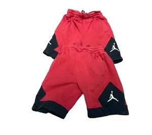 Lot Of 2 Air Jordan Kids Red Basketball Shorts Size Medium 5-6 - Picture 1 of 5