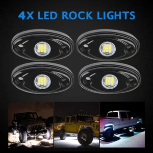 4 Pod LED Rock Lights For Jeep Offroad Truck 4x4 Car White Under Body Fog Light - Picture 1 of 11