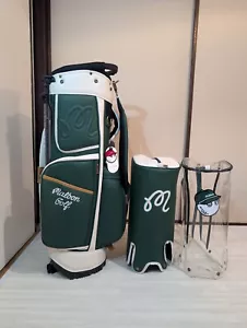 MALBON GOLF Caddy Bag Stand Type Green PVC leather 3.6kg Type 9.0/1Day SHIP - Picture 1 of 10
