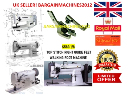 S583 1/8 TOP STITCH RIGHT GUIDE FEET WALKING FOOT INDUSTRIAL SEWING MACHINE PART - Image 1 of 4