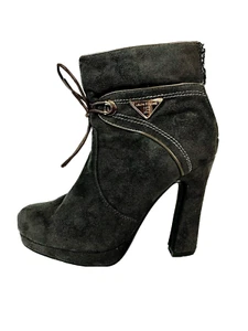 Laura Biagiotti Women 's Ankle High Block Heels Booties Zip Up US 7 - Picture 1 of 7