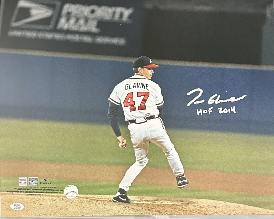 Tom Glavine Autograph Signed 16x20 Photo w/ HOF 14 - PSA - Image 1 of 1