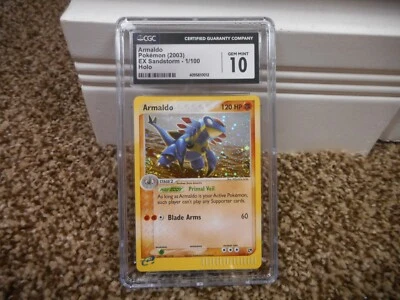 Armaldo EX Sandstorm cgc 10 GEM MINT 2003 HOLO 1/100 Pokemon psa card E-Reader - Image 1 of 3