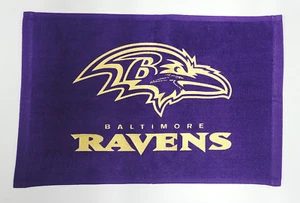 NFL Baltimoe Ravens Toalla de Rally Púrpura Vinilo Dorado 11" x 18" 100% Algodón - Imagen 1 de 1
