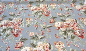 Waverly Fleuretta Slate Floral Vintage Drapery Upholstery Fabric By the Yard - Picture 1 of 5