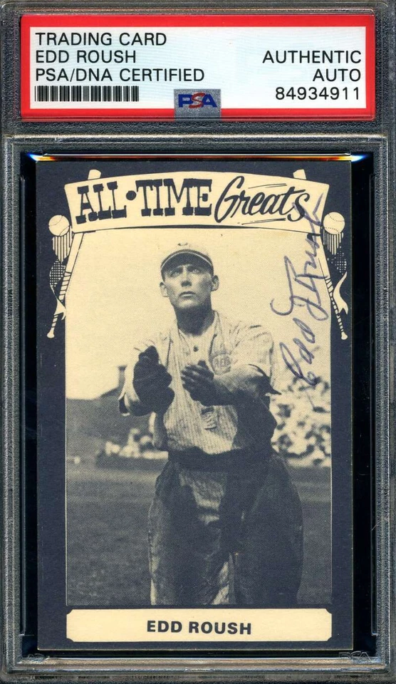 Edd Roush PSA DNA Coa Signed 1975 TCMA Autograph - Image 1 of 1