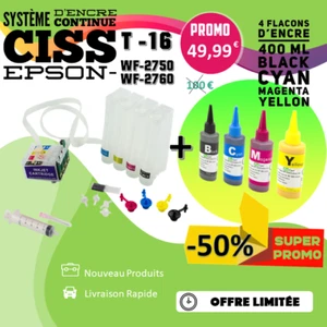 Système d'encre continue CISS EPSON T16 | WF2750|60 + 4 Flacons d’encre Offerts - Foto 1 di 2