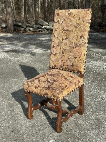 Authentic French Os De Mouton walnut side chair c1700 hand-cut mortised joints Cover