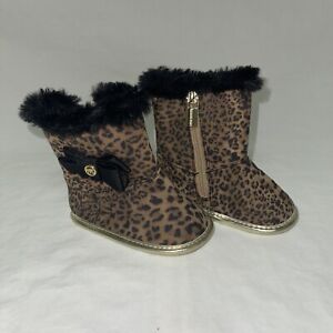 Michael Kors Baby Baba Cheetah Print Girls Boots Baby Size 3