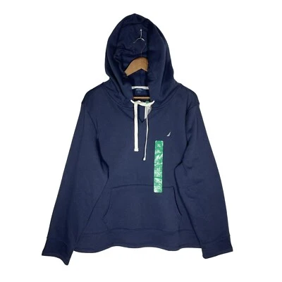 Sudadera con capucha polar elástica Nautica para mujer bolsillo frontal talla XL azul Foto 1 de 4