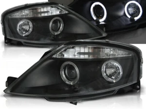 Headlights for Citroen C3 2002-2005 2006 2007 2008 2009 VR-1238 Angel Eyes Black - Picture 1 of 1