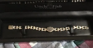 NIB Harley Davidson Sterling Silver Bracelet Very Heavy 8" Uncle Fish Creations - Picture 1 of 10