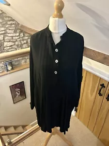 Hampstead Bazaar Longline Tunika Einheitsgröße Knopf Schwarz Brustumfang 58" Lagenlook - Bild 1 von 9