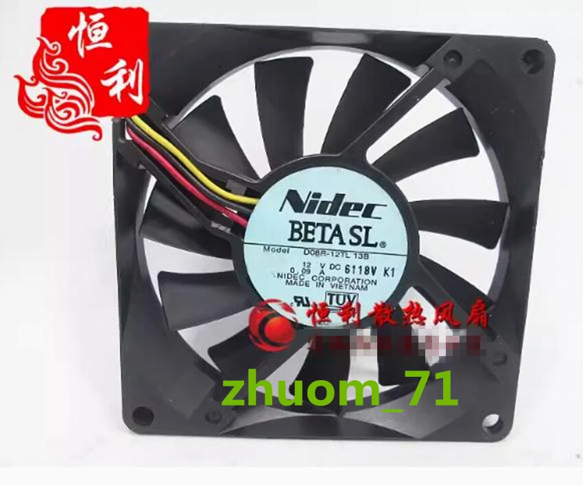 1PC NIDEC D08R-12TL 13B 8015 12V 0.08A 3-Pin Projector silent cooling fan - Image 1 of 1