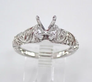 Anillo de compromiso de diamantes de oro blanco de 18 quilates con montura semi montura talla 7 - Imagen 1 de 4